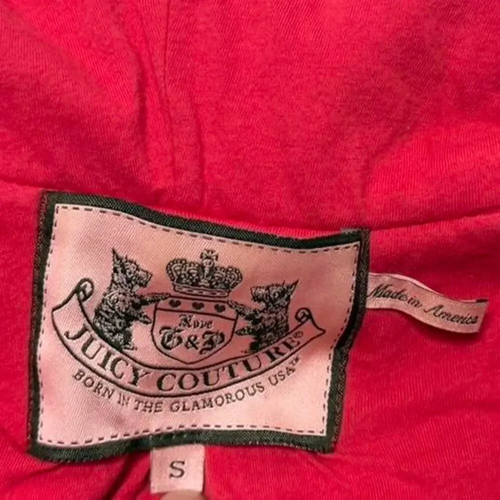 Vintage Rare Juicy Couture Red 100%Cotton Coat Super Beautiful Womens Size Small